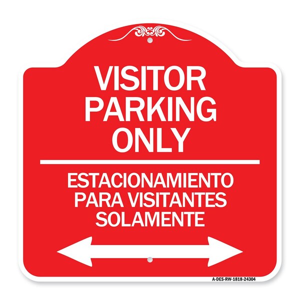 Bilingual Reserved Parking Visitor Parking Only Estacionamiento Para Visitantes, A-DES-RW-1818-24304